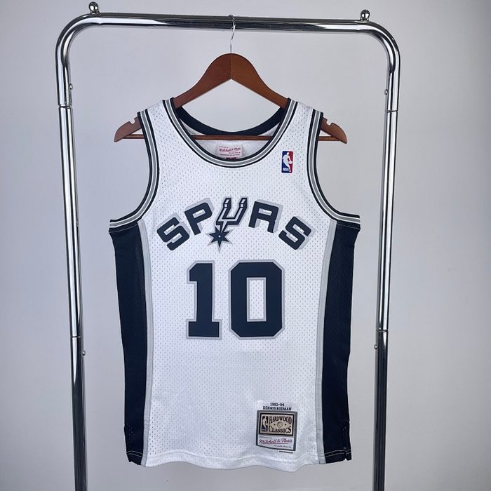 MN Retro :SW Spurs 1993/94/95 Branco #10 Rodman