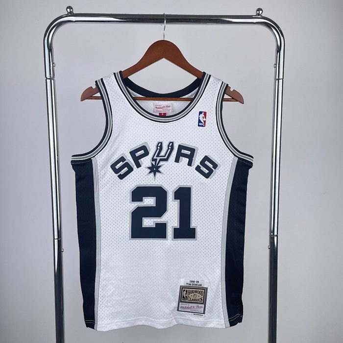 MN Retro :SW Spurs 1998/99/00 Branco #21 Duncan