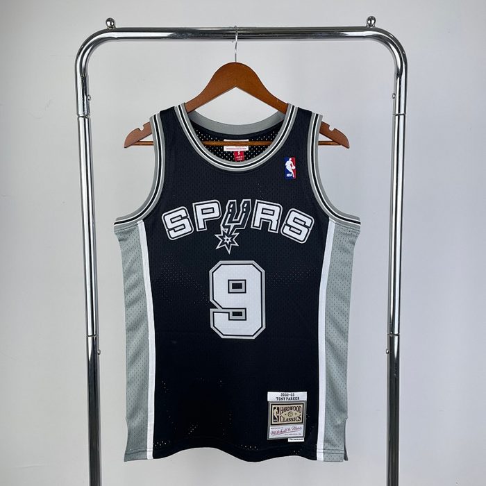 MN Retro :SW Spurs 2002/03/04 Preto #9 Parker