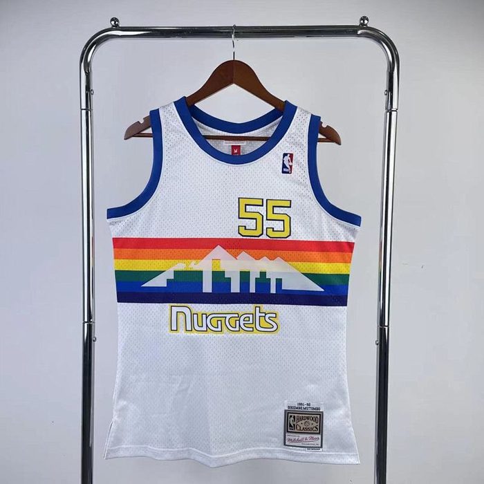 MN Retro : Nuggets 1991/92/93 Branco #55 穆托姆博
