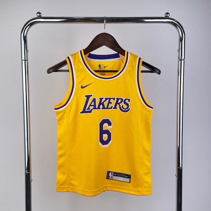 Juvenil Infantil Kit :Lakers Amarelo #6 James