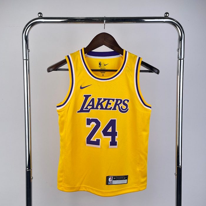 Juvenil Infantil Kit :Lakers Amarelo #24 Kobe