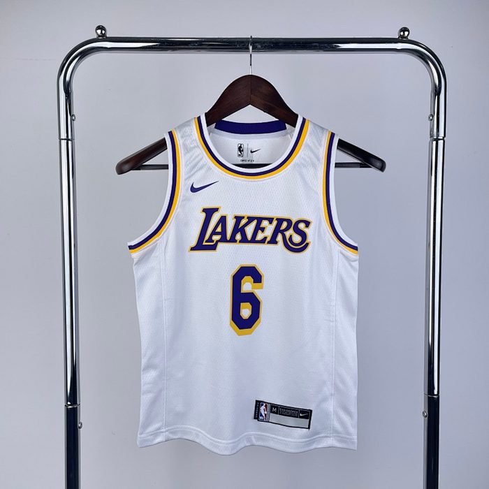 Juvenil Infantil Kit :Lakers Branco #6 James