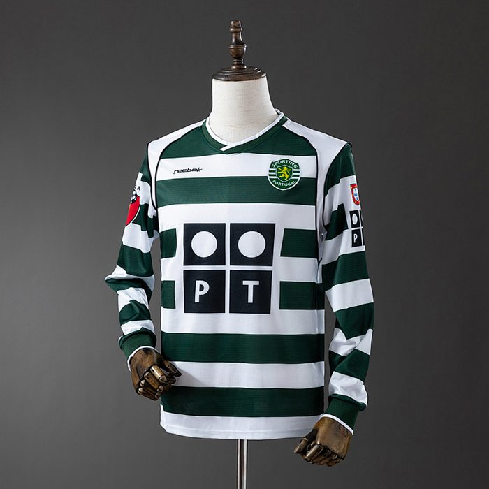 Retro Long Sleeve Sporting Lisbon 01/03 Home S-XXL