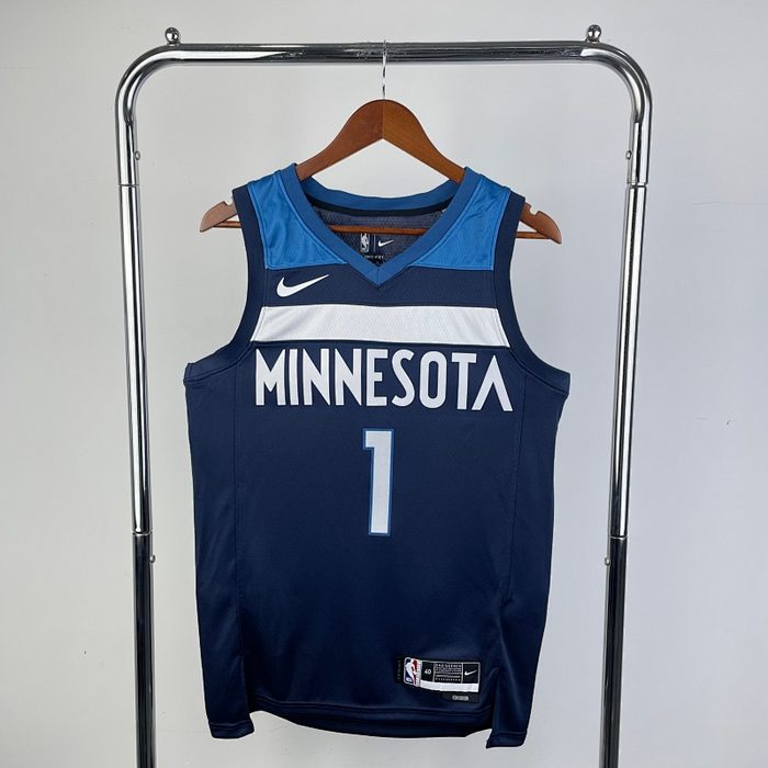 23/24 Timberwolves Fora Azul #1 Anderson (李 凯尔)
