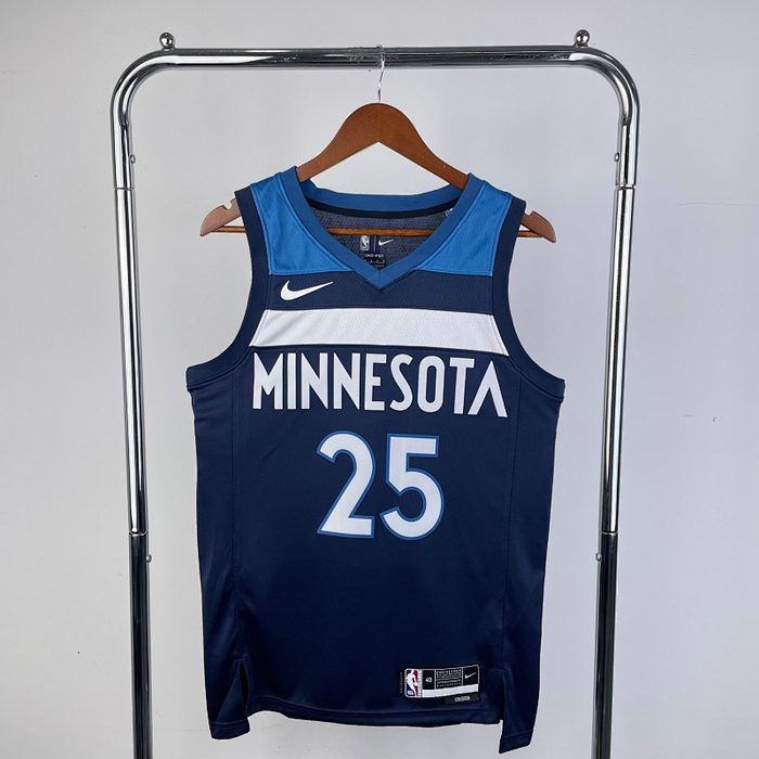 23/24 Timberwolves Fora Azul #25 Rose