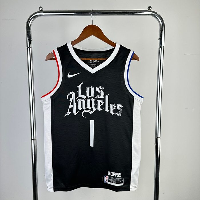 21/22 Clippers 拉丁文 Preto #1 Harden
