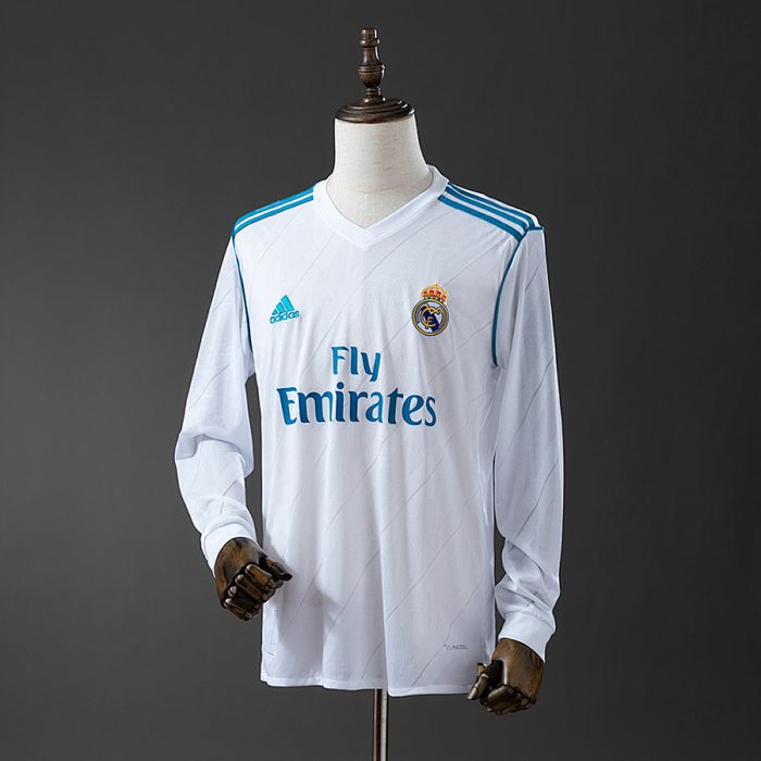 Retro Long Sleeve Real Madrid 17/18 Home S-XXL