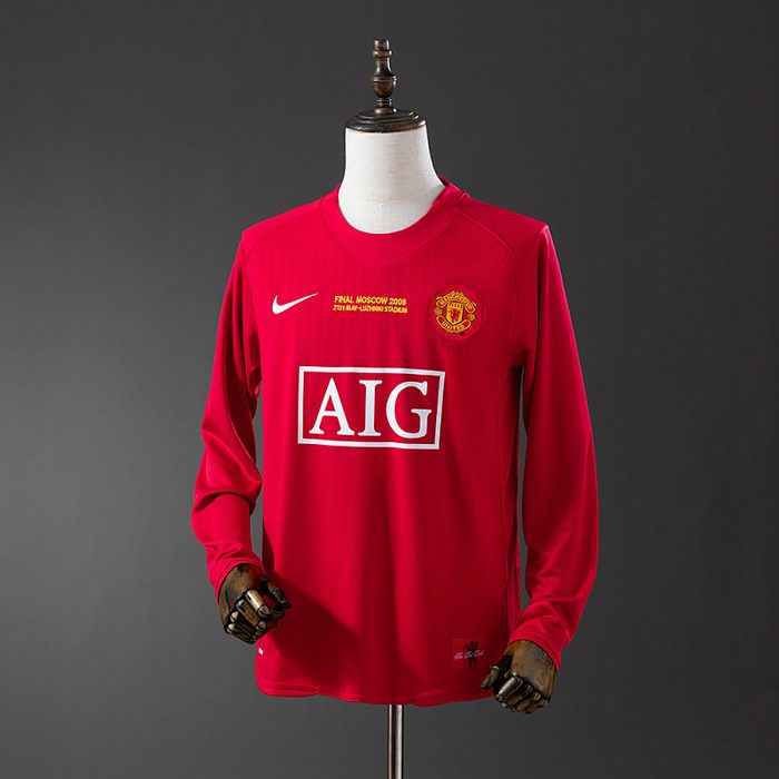 Retro long sleeve M-U 07/08 Champions League version home S-XXL