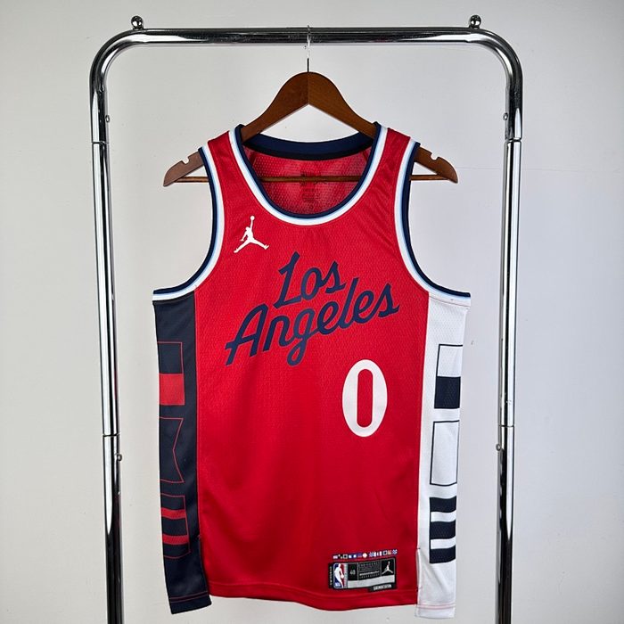 25/26 Clippers Jordan Edição Limitada Vermelho #0 Westbrook
