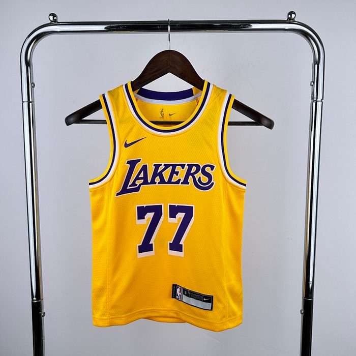 Infantil Kit :23/24 Lakers Amarelo #77 Doncic