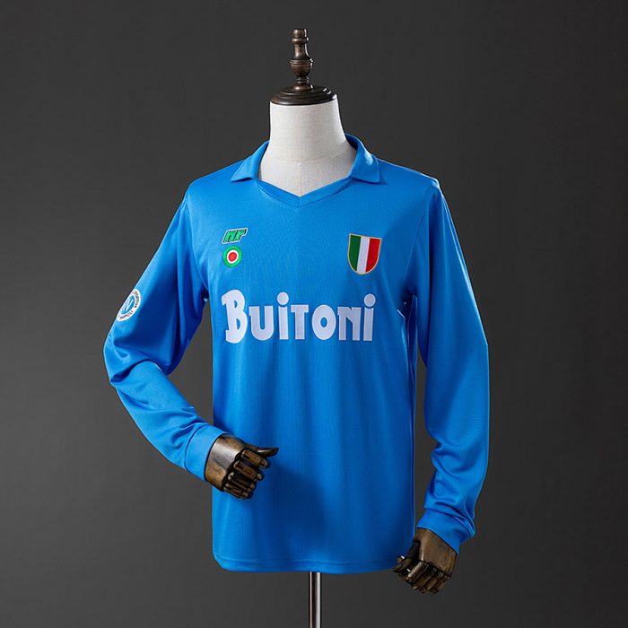 Retro Long Sleeve Napoli 87/88 Home S-XXL