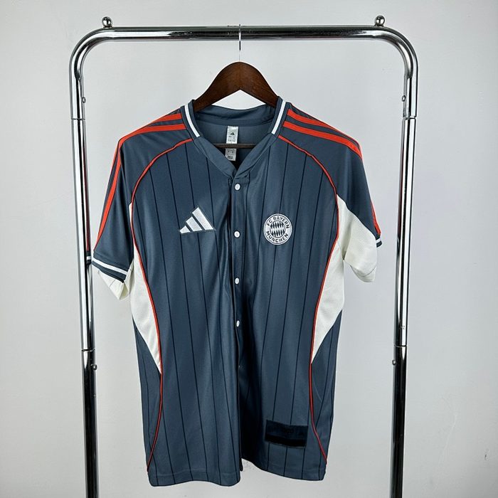 拜仁 Cinza Camisa Baseball