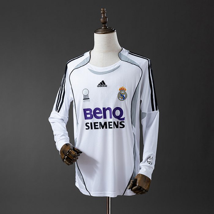 Real Madrid 2006/07 Home Long Sleeve Retro Jersey S-XXL