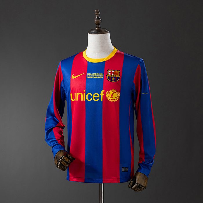 Barcelona 2010/11 Home Champions League Edition Long Sleeve Retro Jersey S-XXL