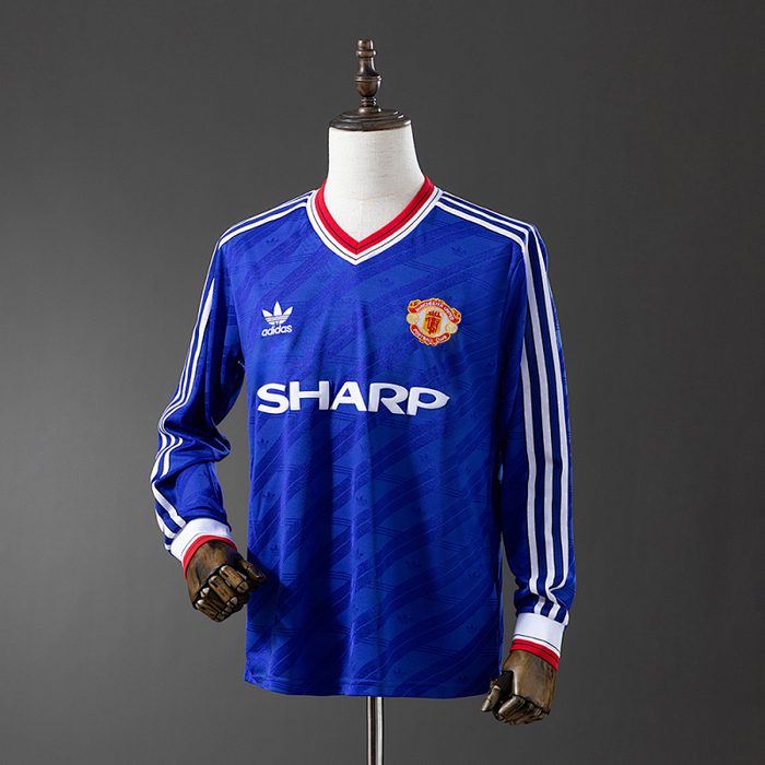 M-U 1986/88 Second Away Long Sleeve Retro Jersey S-XXL