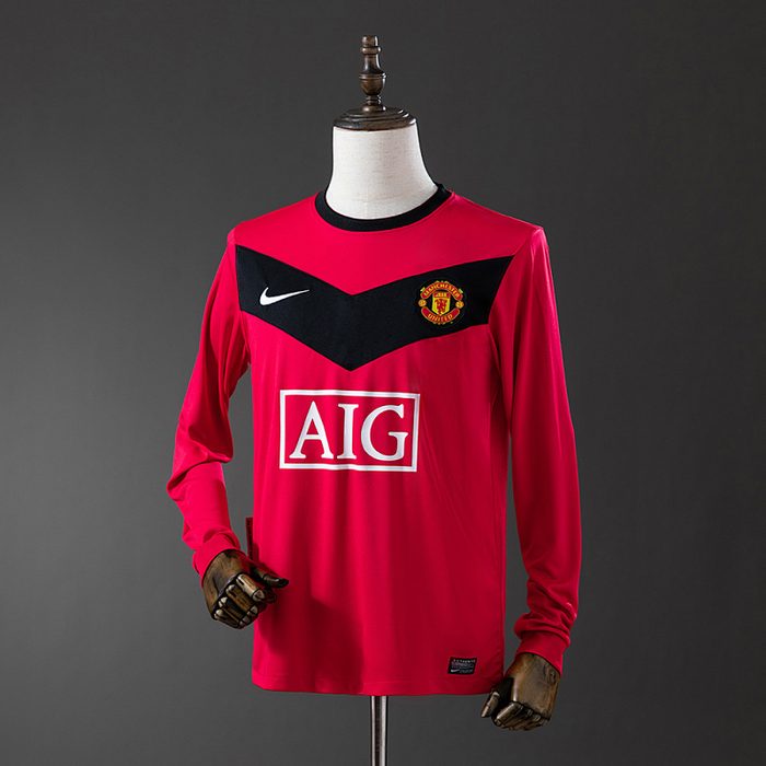 M-U 2010 Home Long Sleeve Retro Jersey S-XXL