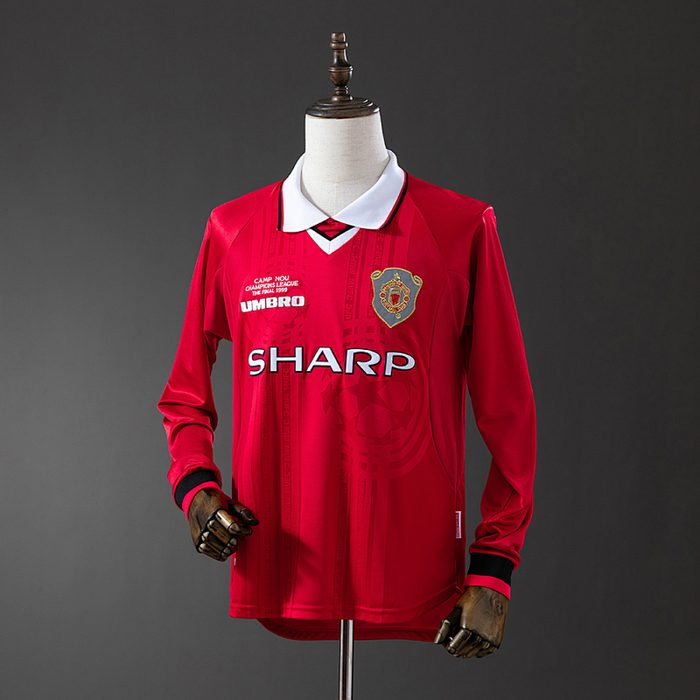 M-U 1999/00 Home Long Sleeve Retro Jersey S-XXL