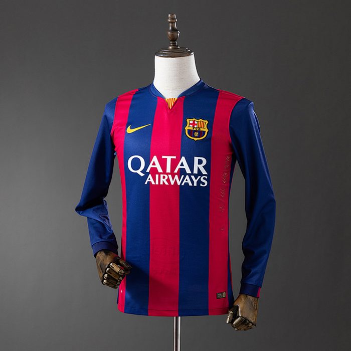 Barcelona 2014/15 Home Long Sleeve Retro Jersey S-XXL