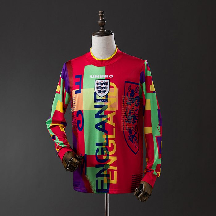 England 1996 Goalkeeper Long Sleeve Retro Jersey S-XXL