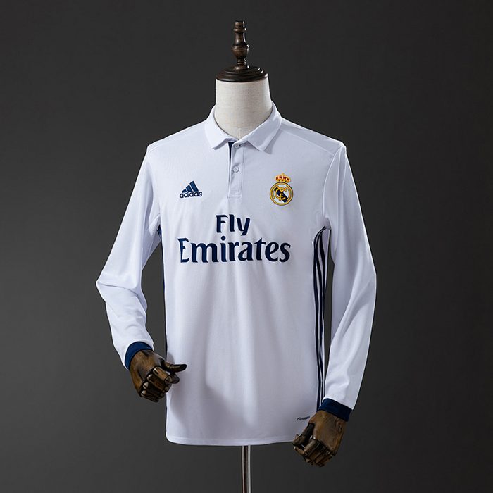 Real Madrid 16/17 Home Long Sleeve Retro Jersey S-XXL