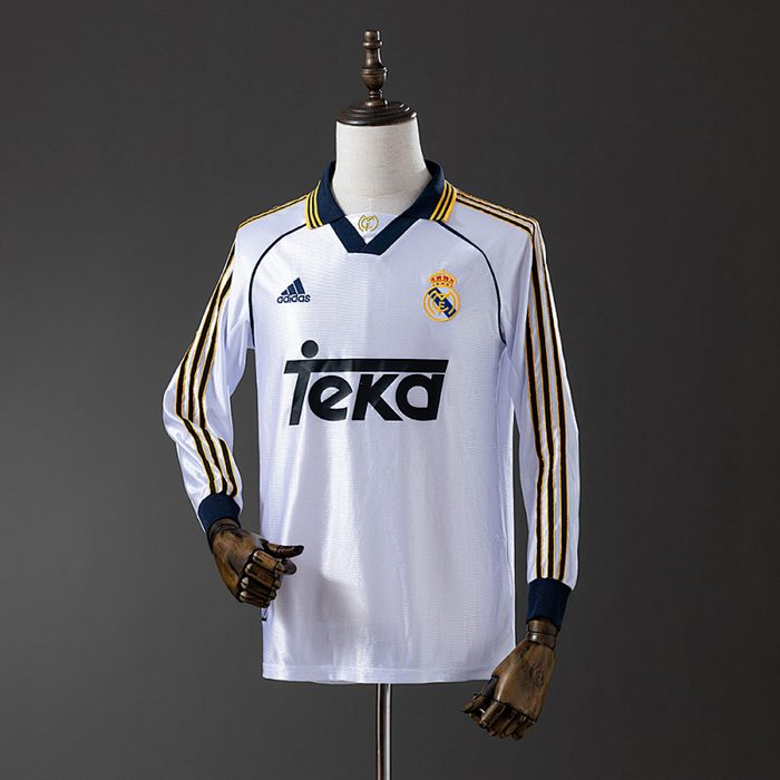 Real Madrid 98/00 Home Long Sleeve Retro Jersey S-XXL