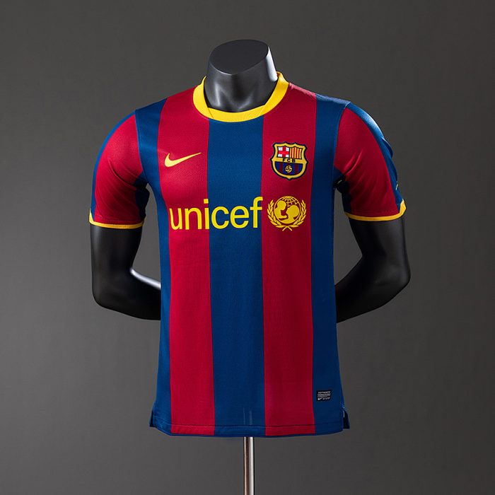 Barcelona 10/11 Home Long Sleeve Player Version Retro Jersey S-3XL