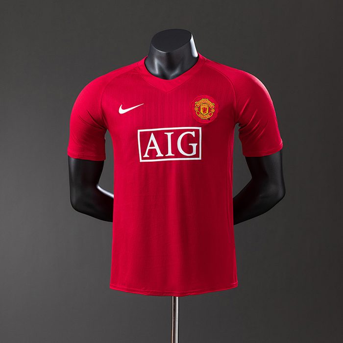 M-U 07/08 Home Player Version Retro Jersey S-3XL