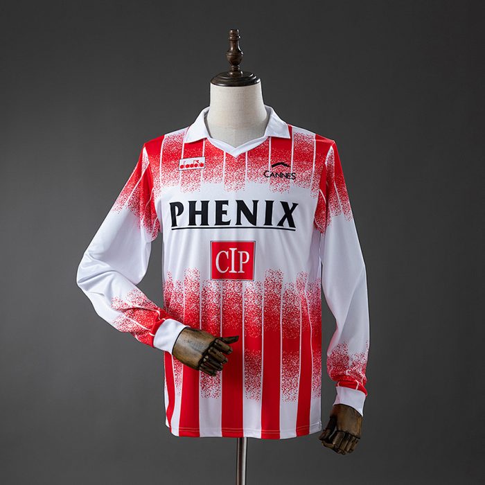 AS Cannes 91/92 Home Long-Sleeve Retro Jersey S-XXL