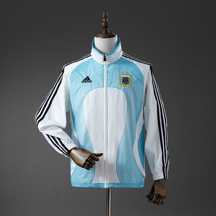 Argentina 05/06 Retro Windbreaker - White & Blue S-XXL
