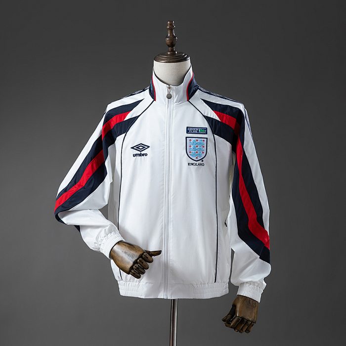 England 1998 Retro Windbreaker - White S-XXL