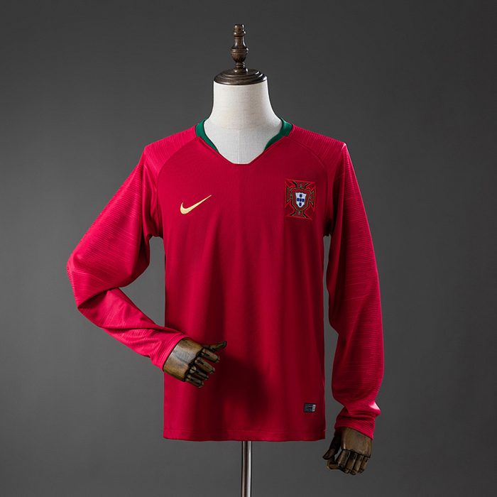 Portugal 2018 Home Long-Sleeved Retro Jersey S-XXL