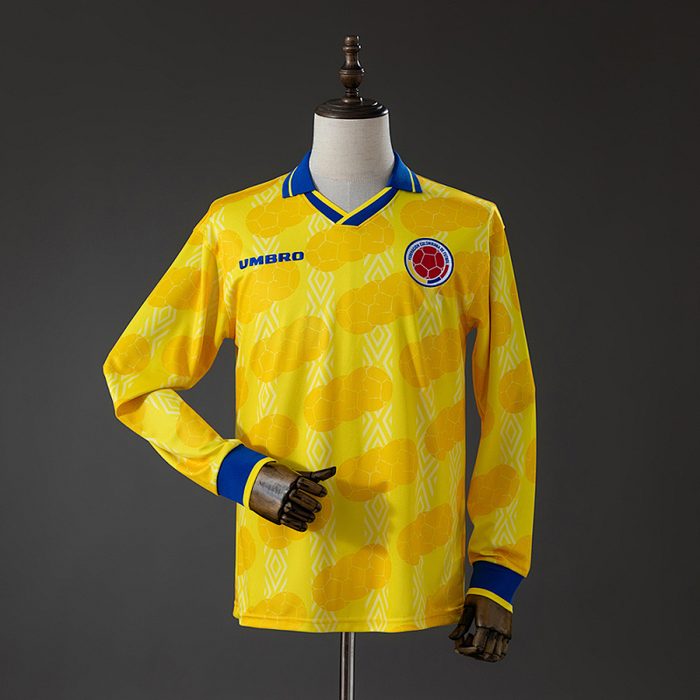 Colombia 1994 Home Retro Long Sleeve Jersey S-XXL