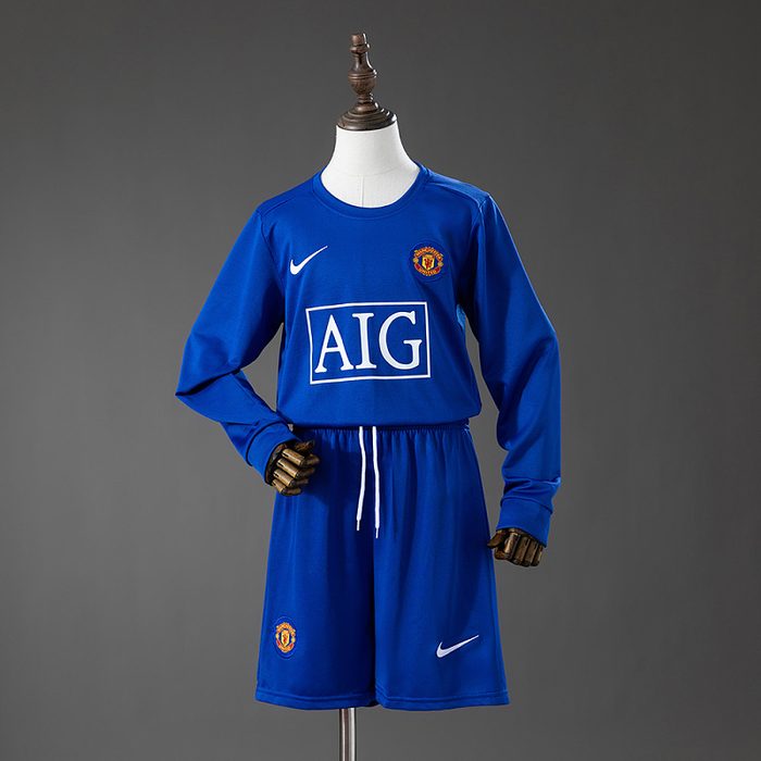 M-U 08/09 Third Away Retro Long-Sleeve Kids Kit Jersey Size 16-28