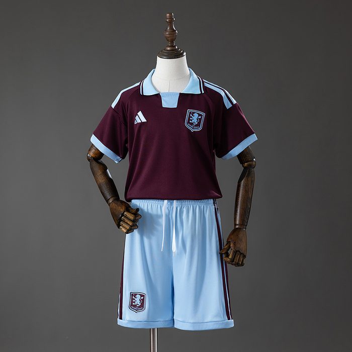 Aston Villa 26/27 Home Kids Kit Jersey Size 16-28