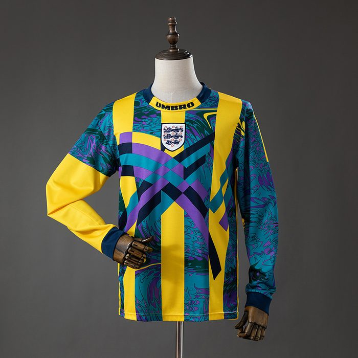England 1995 Goalkeeper Long-Sleeve Retro Jersey S-XXL